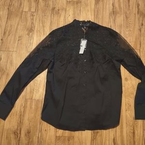Lace Poplin Shirt